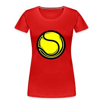 Tennisball Symbol - Frauen Premium Bio T-Shirt - Rot - Vorne - Mia (176cm)