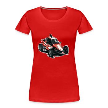Autocross Stockcar Spécial Cross - T-shirt bio Premium Femme - rouge - Devant - Mia (176cm)