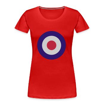 Mod target - Frauen Premium Bio T-Shirt - Rot - Vorne - Mia (176cm)