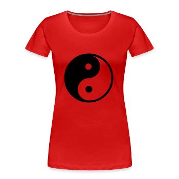 Yin Yang - Women's Premium Organic T-Shirt - red - Front - Mia (176cm)
