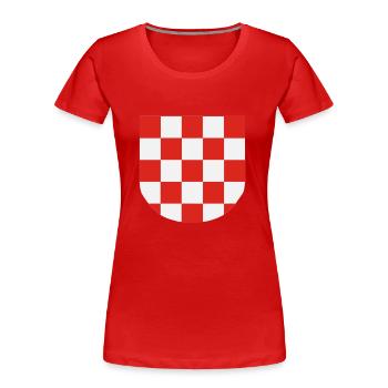 croatia sahovnica SAMO http://WWW.CROATIAN-TEAM.de - Frauen Premium Bio T-Shirt - Rot - Vorne - Mia (176cm)