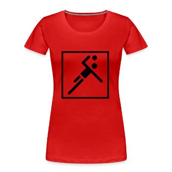 Handball - Frauen Premium Bio T-Shirt - Rot - Vorne - Mia (176cm)