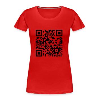 barcode3d - Frauen Premium Bio T-Shirt - Rot - Vorne - Mia (176cm)