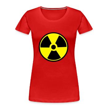 Radioactive Warning - Women's Premium Organic T-Shirt - red - Front - Mia (176cm)