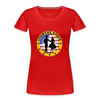 Country Dance - Frauen Premium Bio T-Shirt - Rot - Vorne - Mia (176cm)