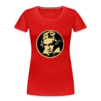 Roll over Beethoven (2-Farben) - Frauen Premium Bio T-Shirt - Rot - Vorne - Mia (176cm)