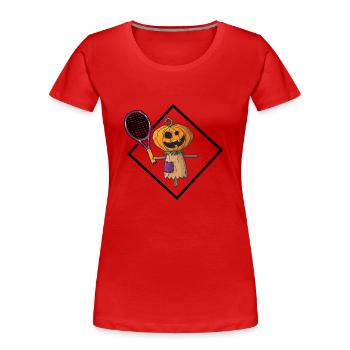 tennis tennis match tennis balle de tennis court de tennis - T-shirt bio Premium Femme - rouge - Devant - Mia (176cm)