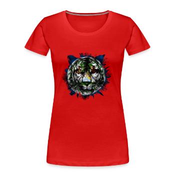 Belize - T-shirt bio Premium Femme - rouge - Devant - Mia (176cm)
