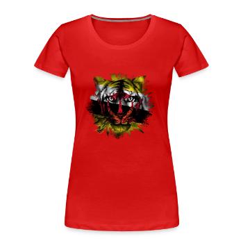 Bulgarien - Frauen Premium Bio T-Shirt - Rot - Vorne - Mia (176cm)