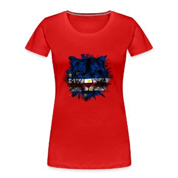 Cap-Vert - T-shirt bio Premium Femme - rouge - Devant - Mia (176cm)