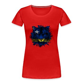 Curaçao - Frauen Premium Bio T-Shirt - Rot - Vorne - Mia (176cm)