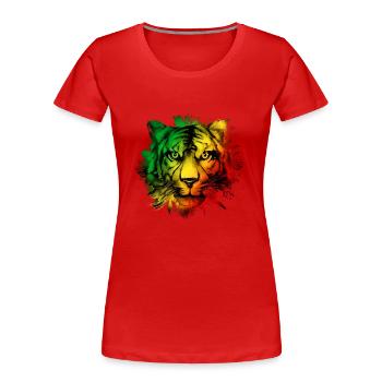 République du Congo - T-shirt bio Premium Femme - rouge - Devant - Mia (176cm)