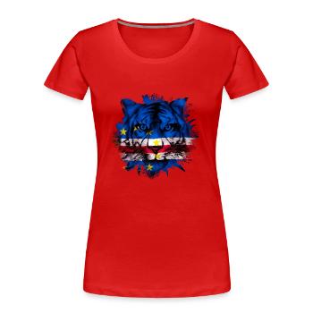 Cap-Vert - T-shirt bio Premium Femme - rouge - Devant - Mia (176cm)