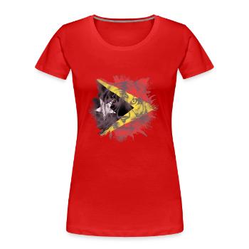 Timor oriental - T-shirt bio Premium Femme - rouge - Devant - Mia (176cm)