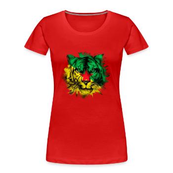 Guyane française - T-shirt bio Premium Femme - rouge - Devant - Mia (176cm)