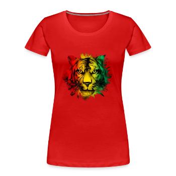 Guinea - Women's Premium Organic T-Shirt - red - Front - Mia (176cm)