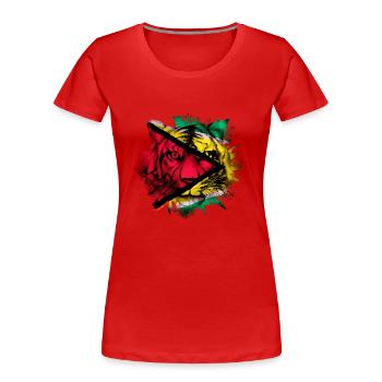 Guyana - Women's Premium Organic T-Shirt - red - Front - Mia (176cm)