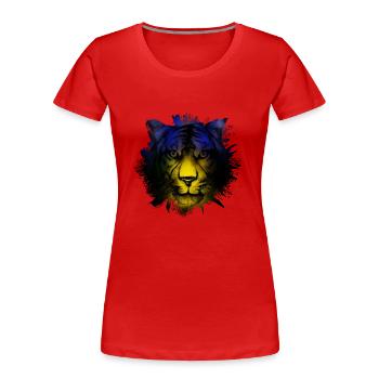 Guadeloupe - Frauen Premium Bio T-Shirt - Rot - Vorne - Mia (176cm)