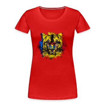 Moldavie - T-shirt bio Premium Femme - rouge - Devant - Mia (176cm)