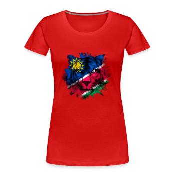 Nauru - T-shirt bio Premium Femme - rouge - Devant - Mia (176cm)