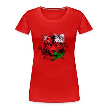 Oman - Frauen Premium Bio T-Shirt - Rot - Vorne - Mia (176cm)