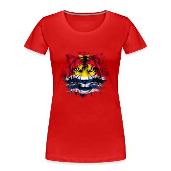 Kiribati - Frauen Premium Bio T-Shirt - Rot - Vorne - Mia (176cm)