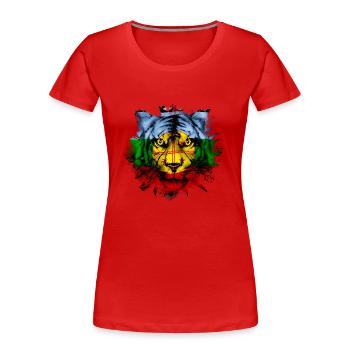 Mapuche - Frauen Premium Bio T-Shirt - Rot - Vorne - Mia (176cm)
