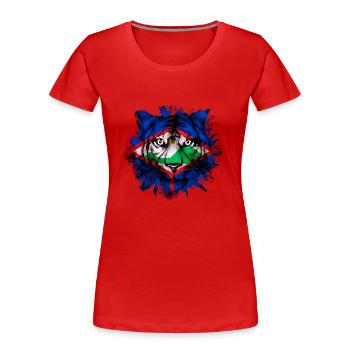 Saint-Eustache - T-shirt bio Premium Femme - rouge - Devant - Mia (176cm)
