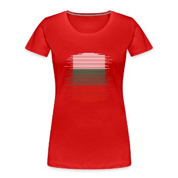 Drapeau Bulgarie Drapeau bulgare Sables d'Or - T-shirt bio Premium Femme - rouge - Devant - Mia (176cm)