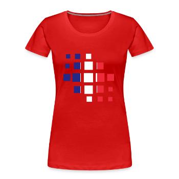 Drapeau France look usé drapeau français - T-shirt bio Premium Femme - rouge - Devant - Mia (176cm)