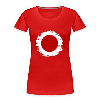 Drapeau du Japon utilisé Look Nihon drapeau japonais - T-shirt bio Premium Femme - rouge - Devant - Mia (176cm)