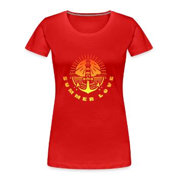 SUMMER LOVE - Women's Premium Organic T-Shirt - red - Front - Mia (176cm)