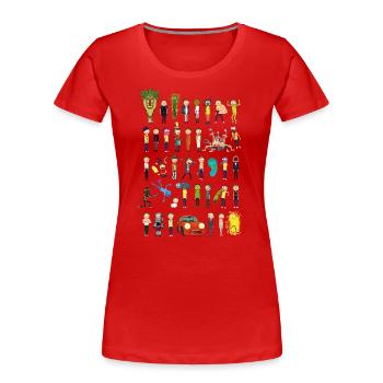 Ricky Et Morty Les Transformations de Morty - T-shirt bio Premium Femme - rouge - Devant - Mia (176cm)