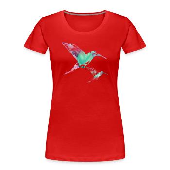 kolibri, graffiti ,malerei, blumen,vogel,malerei, - Frauen Premium Bio T-Shirt - Rot - Vorne - Mia (176cm)
