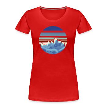 Gamer Rétrogaming «Jeux d’Hiver » - T-shirt bio Premium Femme - rouge - Devant - Mia (176cm)