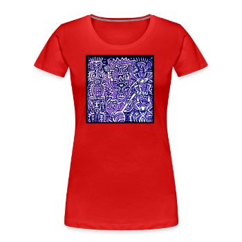 ETHNO BEATS - Frauen Premium Bio T-Shirt - Rot - Vorne - Mia (176cm)