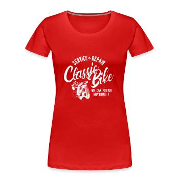 Classic Bike Service Reparatur - Frauen Premium Bio T-Shirt - Rot - Vorne - Mia (176cm)