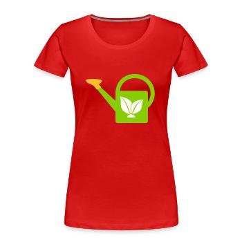 Watering can - Women's Premium Organic T-Shirt - red - Front - Mia (176cm)
