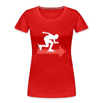 patinage sur glace patinage de vitesse sur courte piste - T-shirt bio Premium Femme - rouge - Devant - Mia (176cm)