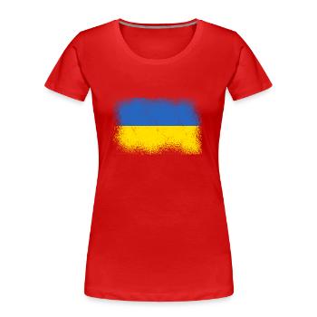 Ukraine Flagge Vintage Ukrainische Fahne Used Look - Frauen Premium Bio T-Shirt - Rot - Vorne - Mia (176cm)