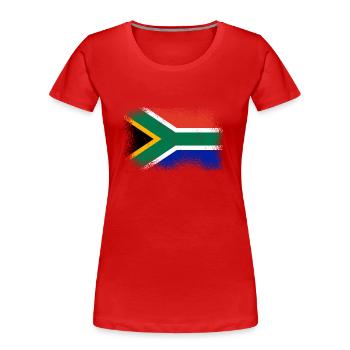 Drapeau de l’Afrique du Sud Drapeau sud-africain - T-shirt bio Premium Femme - rouge - Devant - Mia (176cm)