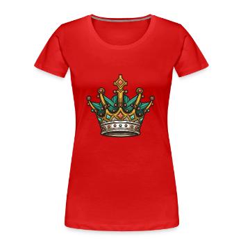 Majesté Couronne Couronne - T-shirt bio Premium Femme - rouge - Devant - Mia (176cm)
