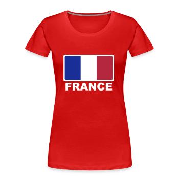 France drapeau tricolore - T-shirt bio Premium Femme - rouge - Devant - Mia (176cm)