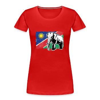 Namibia Flag - Elephant - Elefant - Frauen Premium Bio T-Shirt - Rot - Vorne - Mia (176cm)