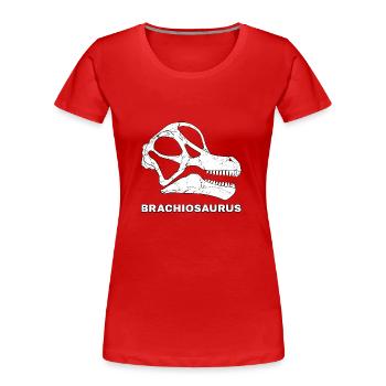Brachiosaurus Fossil Kopf - Frauen Premium Bio T-Shirt - Rot - Vorne - Mia (176cm)