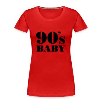 90´s Baby - Frauen Premium Bio T-Shirt - Rot - Vorne - Mia (176cm)