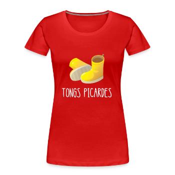 tongs picardes - T-shirt bio Premium Femme - rouge - Devant - Mia (176cm)
