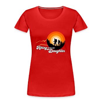 Randonner avec ma fille - wandern mit Tochter - T-shirt bio Premium Femme - rouge - Devant - Mia (176cm)