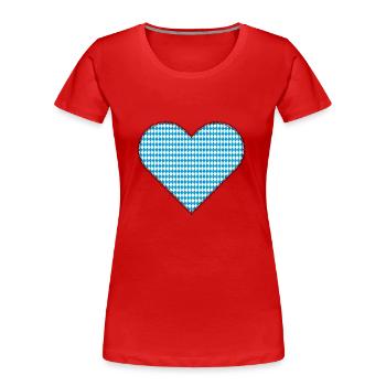 Bavarian Heart as Patches - Women's Premium Organic T-Shirt - red - Front - Mia (176cm)