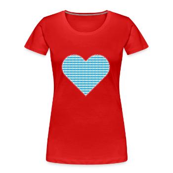 Bavarian Heart as Patches - Women's Premium Organic T-Shirt - red - Front - Mia (176cm)